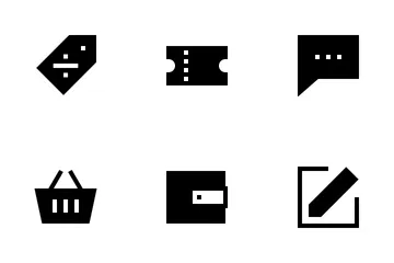 UI básica de comércio eletrônico (glifo) Icon Pack