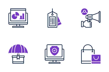 Marketing de comércio eletrônico Icon Pack