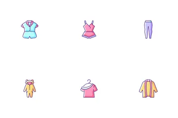 Comfortable Homewear And Sleepwear Icon Pack