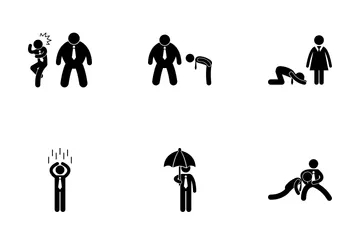 Comical Businessman Icon Pack