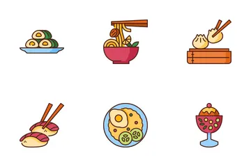 Comida asiática Paquete de Iconos