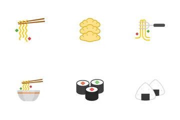 Comida asiática Paquete de Iconos