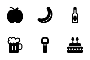 Comida, bebida y cocina. Paquete de Iconos