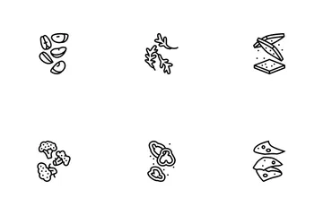 Fatia de Alimentos Cortada Fruta Freah Pacote de Ícones