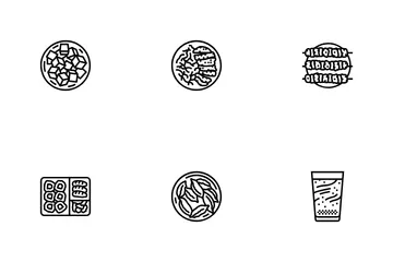 Comida Japonesa Comida Asiática Paquete de Iconos
