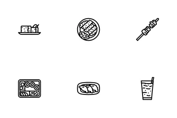 Comida Japonesa Sushi Japón Paquete de Iconos