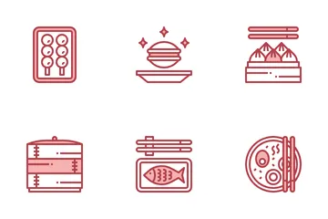 Comida oriental Pacote de Ícones