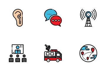 Communication Filled Outline Icon Pack