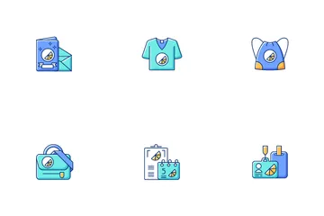 Company Branding Materials Icon Pack