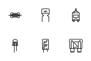 Component Electronic Chip Icon Pack