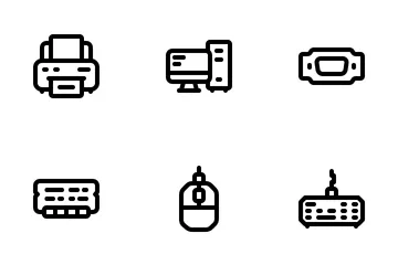 Componente de computadora Paquete de Iconos