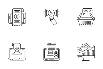 Compras e comércio eletrônico Pacote de Ícones