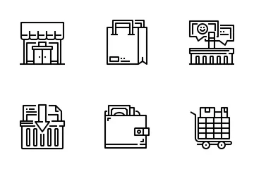 Compras en línea y comercio electrónico Paquete de Iconos