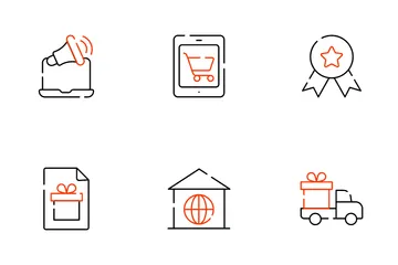 Compras pelo celular Pacote de Ícones