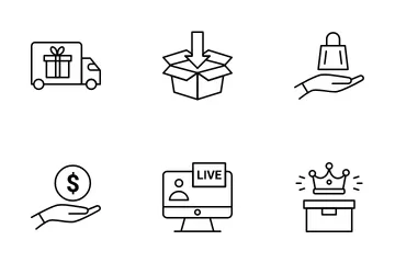 Compras en línea y comercio electrónico Paquete de Iconos