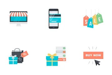 Compras y comercio electrónico Icon Pack