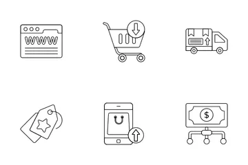 Compras y comercio electrónico Icon Pack