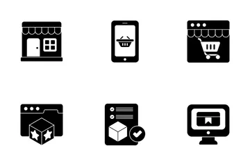 Compras y comercio electrónico Icon Pack