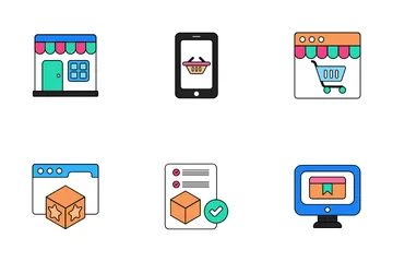 Compras y comercio electrónico Icon Pack