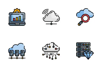 Computação em nuvem Pacote de Ícones