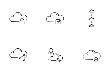 Computação em nuvem empresarial Pacote de Ícones