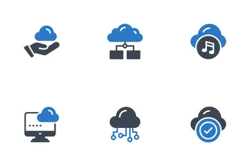 Rede e computação em nuvem Pacote de Ícones