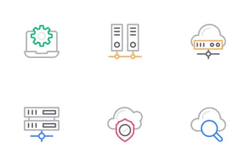 Rede e computação em nuvem Pacote de Ícones