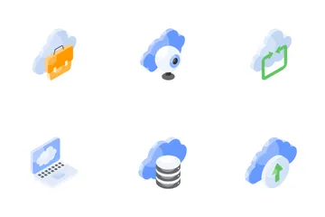 Computación en la nube Paquete de Iconos