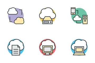 Computación en la nube Paquete de Iconos