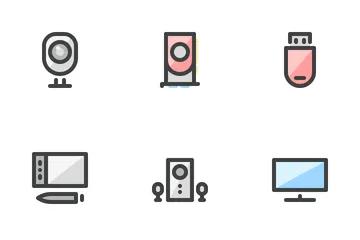 Computer Hardware (filled Outline) Icon Pack