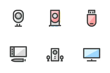 Computer Hardware (filled Outline) Icon Pack