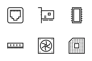 Computer Hardware Line Icons Icon Pack