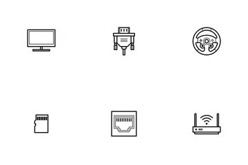 Computer-Hardware - Linie Symbolpack