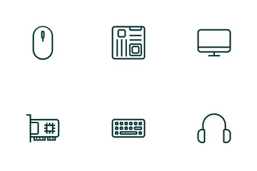 Computer & Hardware (Outline Green) Icon Pack