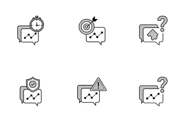 Comunicação e mensagens para insights de dados Pacote de Ícones