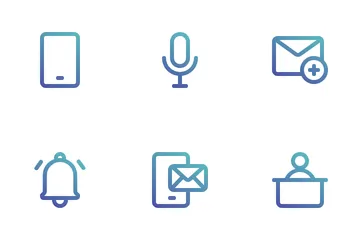 Comunicación y teléfono inteligente Paquete de Iconos