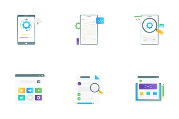 Conception et développement d'applications Web et mobiles Pack d'Icônes