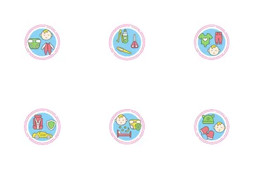Concepto de bebé Paquete de Iconos