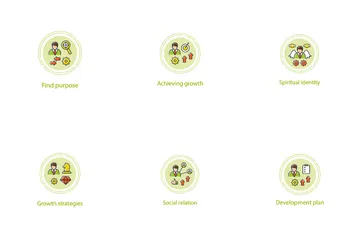 Concepto de crecimiento personal Paquete de Iconos