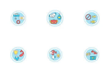 Concepto de industria pesquera Icon Pack
