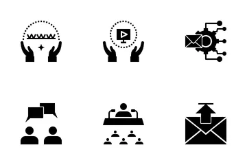 Conceptual Communication Glyph Icon Pack