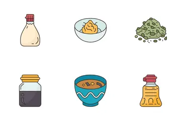 Condimentos Japoneses Pacote de Ícones