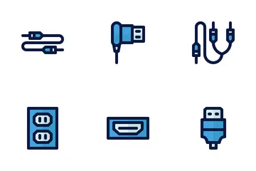 Conector de plugue e soquete Pacote de Ícones