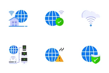 Conexión a Internet plana V1 Paquete de Iconos