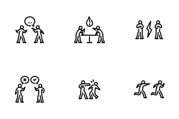 Conflicto de personas Paquete de Iconos