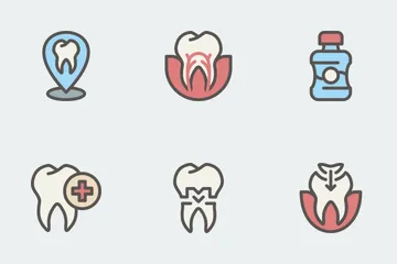 Conjunto de colores de dentista Paquete de Iconos