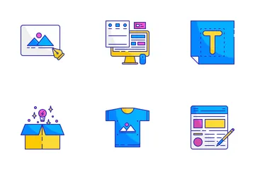 Conjunto de iconos de diseño gráfico Paquete de Iconos