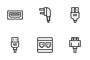 Connecteurs et câbles Vol 2 Pack d'Icônes