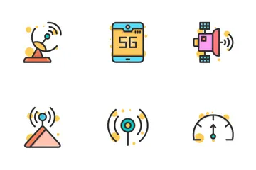 Couleur de connexion 5g Pack d'Icônes