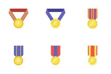 Conquista de Medalha Pacote de Ícones